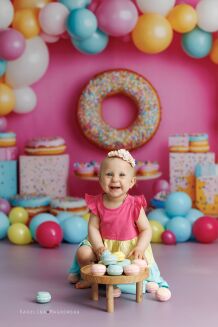 Tło fotograficzne urodzinowe z balonami t_3857 - 4