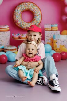 Tło fotograficzne urodzinowe z balonami t_3857 - 5
