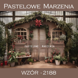 Photographic backdrop for Christmas, brown house t_2188