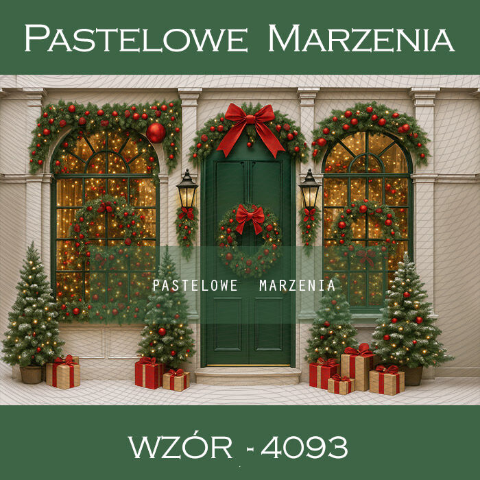 Photographic backdrop for Christmas with window t_4093