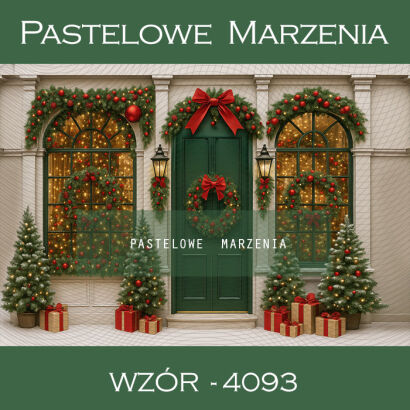 Photographic backdrop for Christmas with window t_4093