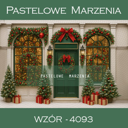 Tło fotograficzne na Boże Narodzenie z oknem t_4093