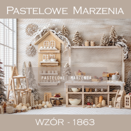 Photographic backdrop for Christmas with a beige kitchen t_1863