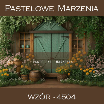 Tło fotograficzne wiosenne z domkiem t_4504