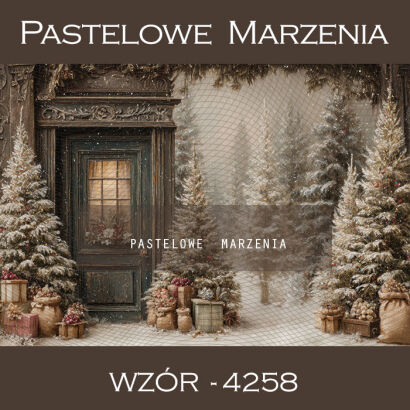 Tło fotograficzne na Boże Narodzenie z choinkami t_4258