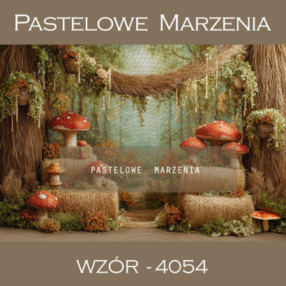 Tło fotograficzne jesienne z muchomorami t_4054