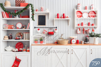 Photographic backdrop for Christmas with white kitchen t_750