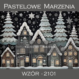 Photographic backdrop for Christmas with black houses t_2101