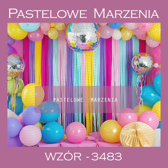 Tło fotograficzne karnawałowe z balonami t_3483