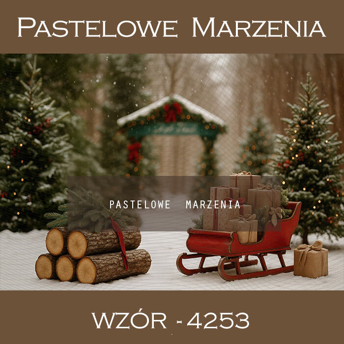 Christmas photography backdrop with Christmas trees t_4253