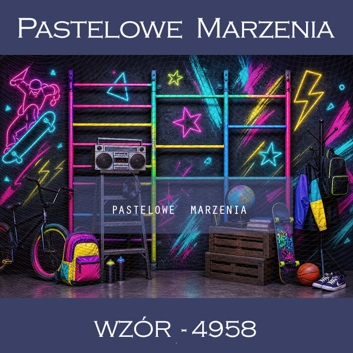 School photographic background with neon t_4958