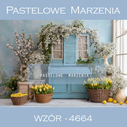 Spring photographic background with a chest of drawers t_4664