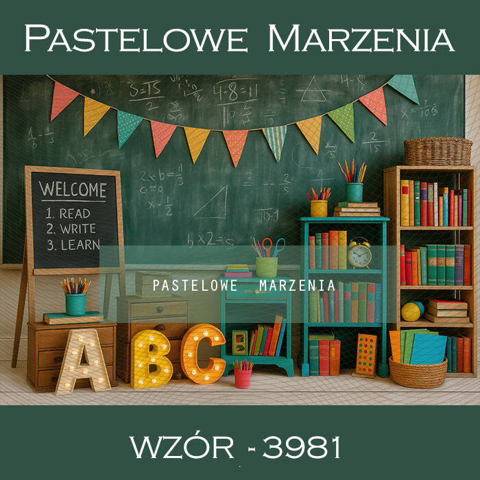 Photographic school backdrop with blackboard t_3981