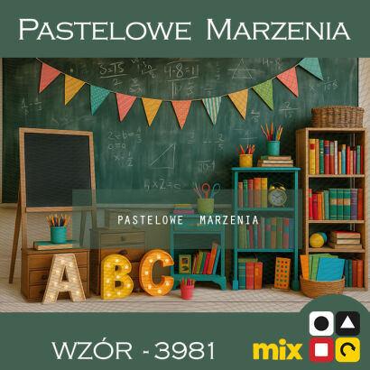 Tło fotograficzne szkolne z tablicą t_3981