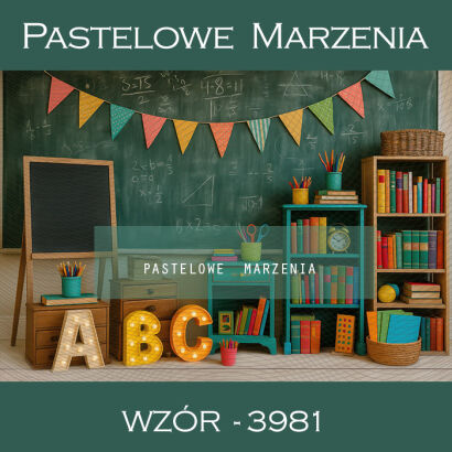Photographic school backdrop with blackboard t_3981