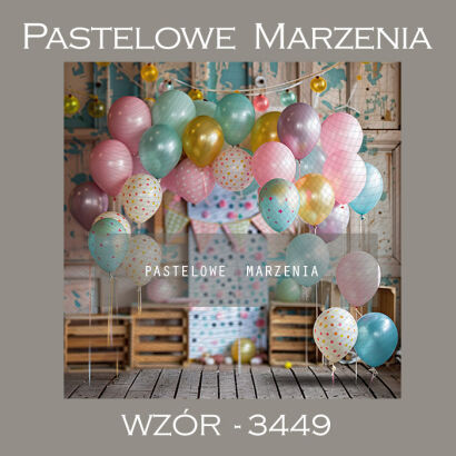 Tło fotograficzne karnawałowe z balonami t_3449