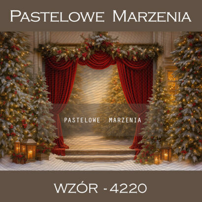 Tło fotograficzne na Boże Narodzenie z choinkami t_4220