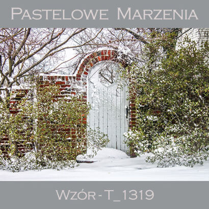 Photographic backdrop for Christmas with gate and wall t_1319