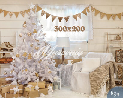 Photographic backdrop for Christmas showing white interior t_894