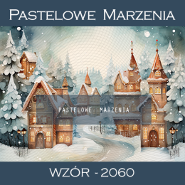 Photographic backdrop for Christmas with winter village t_2060