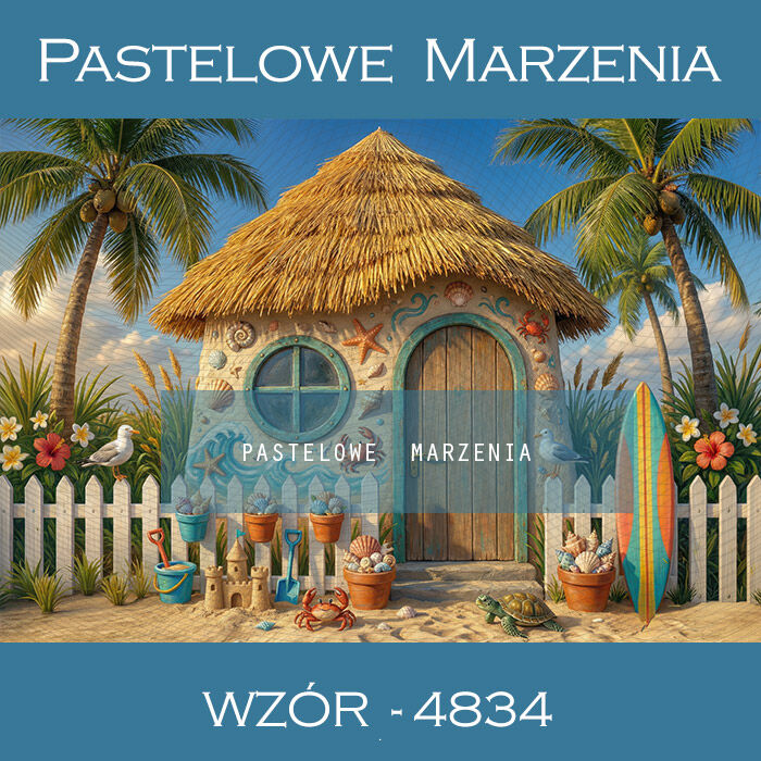 Tło fotograficzne letnie z domkiem t_4834