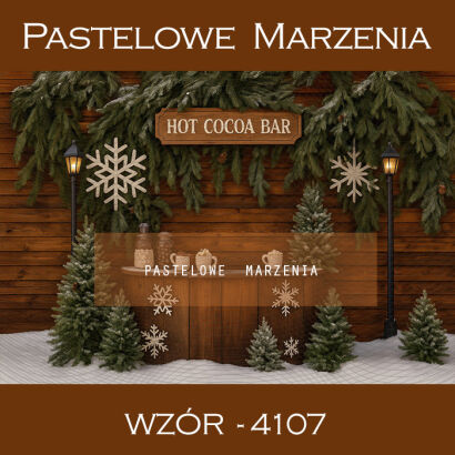 Photographic backdrop for Christmas with stall t_4107