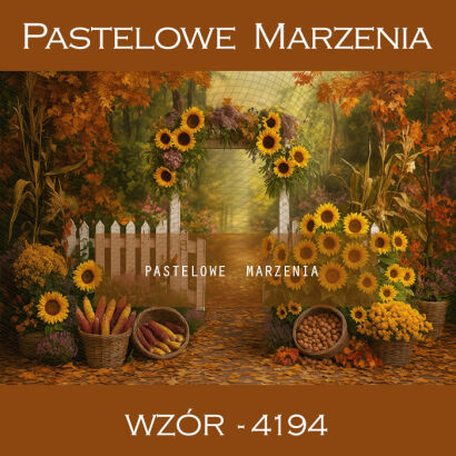 Tło fotograficzne jesienne z słonecznikami t_4194