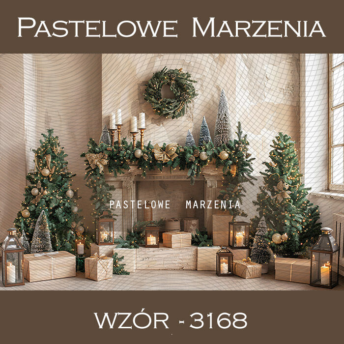 Photographic backdrop for Christmas with fireplace t_3168