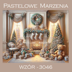 Photographic backdrop for Christmas with fireplace t_3046