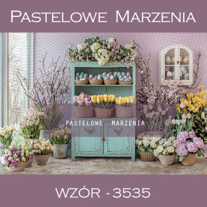 Photographic spring backdrop with cabinet t_3535