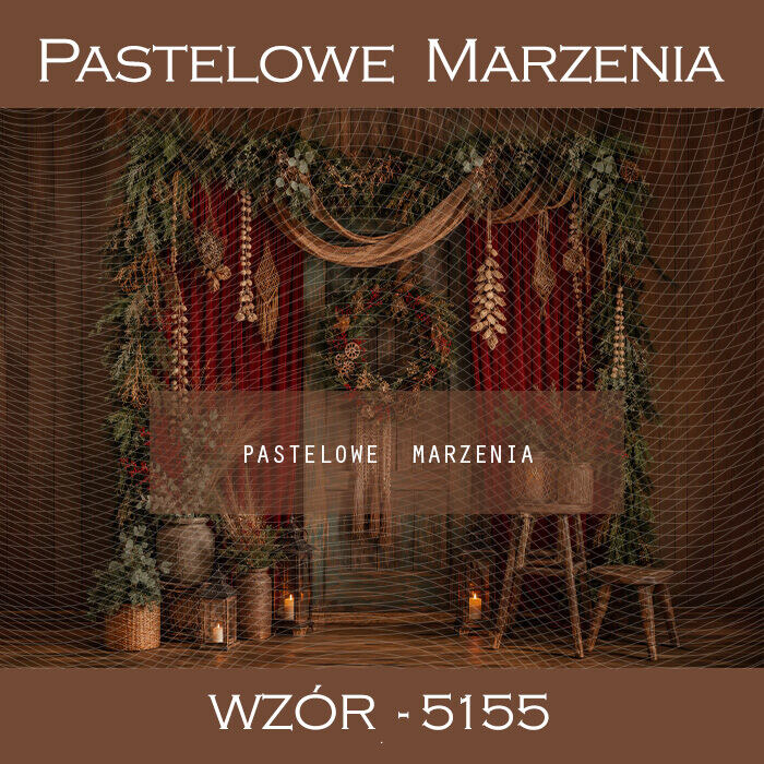 Projekt tła fotograficznego boho na Boże Narodzenie wzór 5155