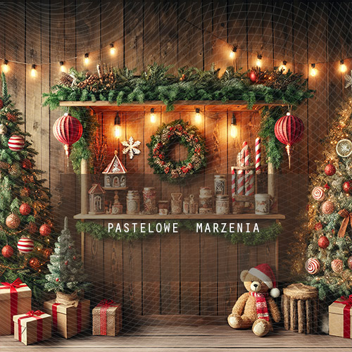 Fabric photographic backdrop from the Christmas category, Frame 250x250 cm