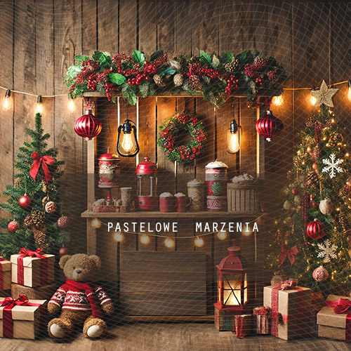 Fabric photographic backdrop from the Christmas category, Frame 250x250 cm