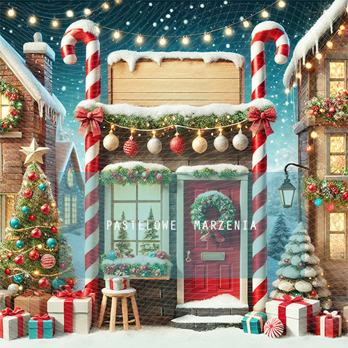 Fabric photographic backdrop from the Christmas category, Frame 250x250 cm