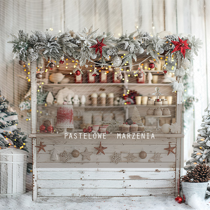 Fabric photographic backdrop from the Christmas category, Frame 250x250 cm