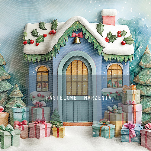 Fabric photographic backdrop from the Christmas category, Frame 250x250 cm