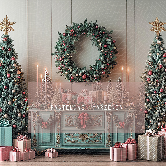 Fabric photographic backdrop from the Christmas category, Frame 250x250 cm