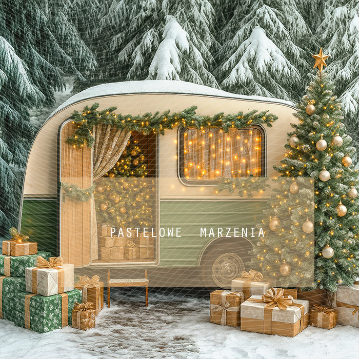 Fabric photographic backdrop from the Christmas category, Frame 250x250 cm