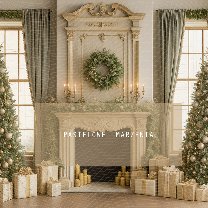 Fabric photographic backdrop from the Christmas category, Frame 250x250 cm
