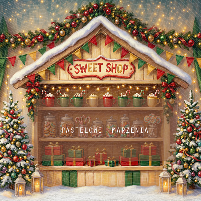 Fabric photographic background from the Christmas category, Frame 250x250 cm